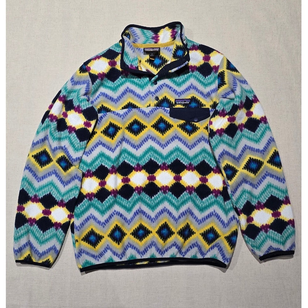 Womens Patagonia Synchilla Fleece Pullover Aztec Design Size Medium